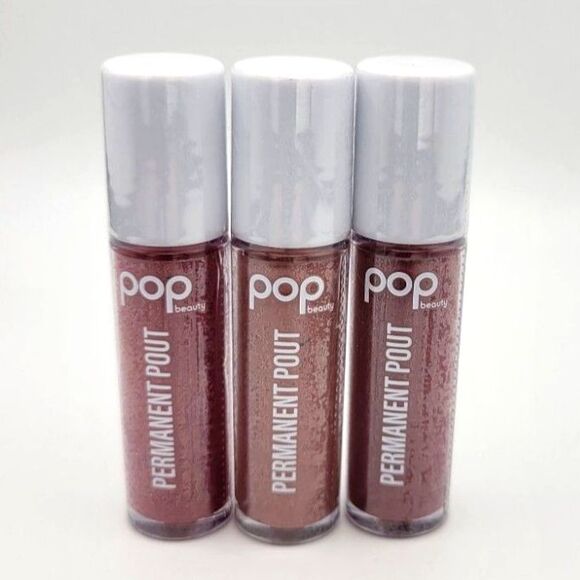 SEALED 3 Shades POP Beauty Permanent Pout Liquid Lip Color - Blush, Rose, Berry - Picture 1 of 6